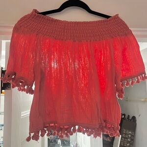 Pink/Coral Off-Shoulder Blouse Michael Stars (not Michael Kors)